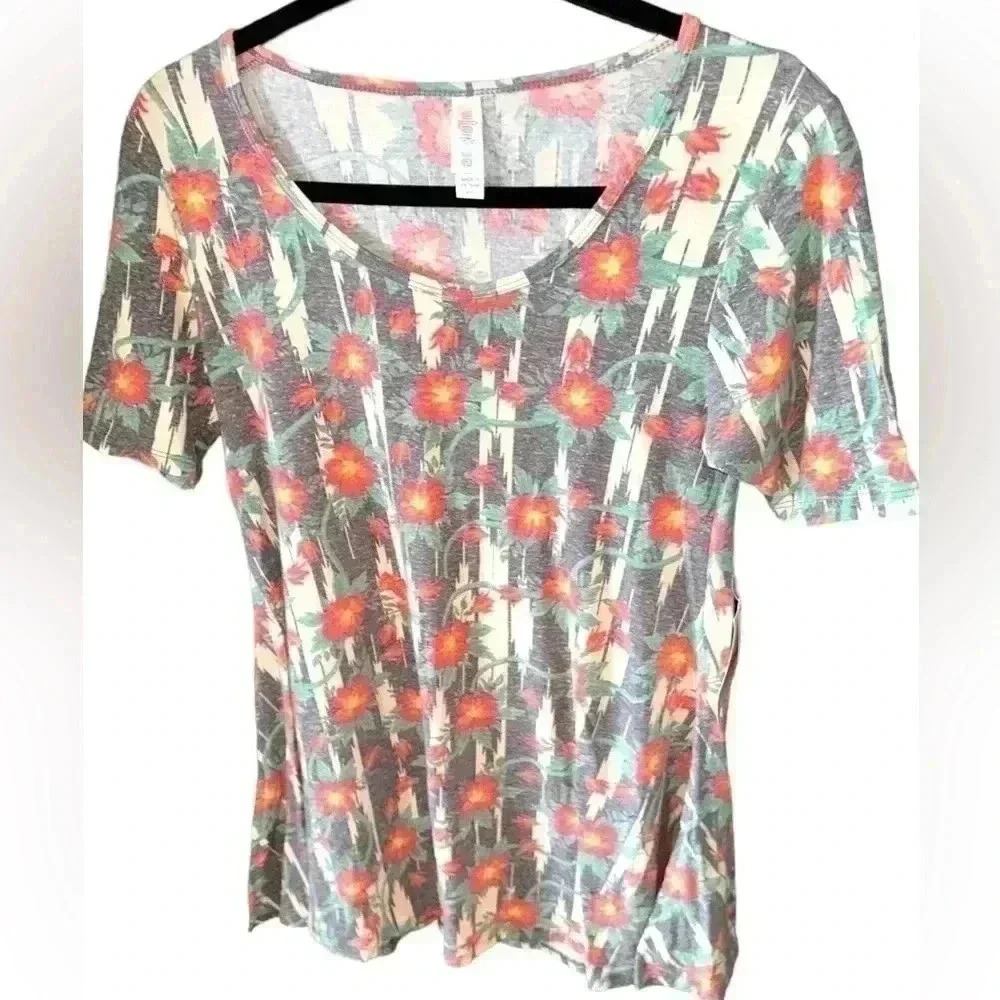 Lularoe XXS cream‎ & red abstract floral . NWT.